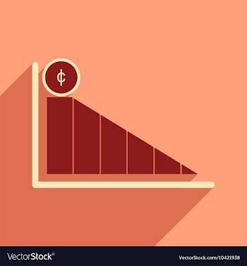 Modern flat icon with shadow economic graph vector image