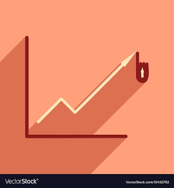 Modern flat icon with shadow economic graph vector image