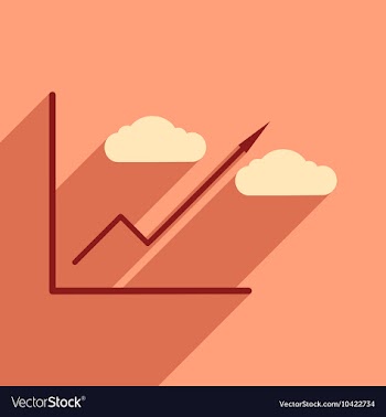 Modern flat icon with shadow economic graph vector image