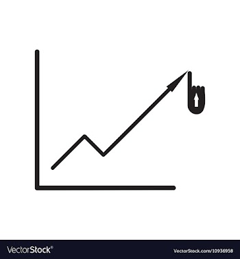 Modern flat icon with shadow economic graph vector image