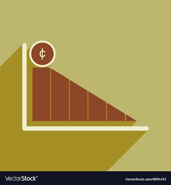 Modern flat icon with shadow economic graph vector image