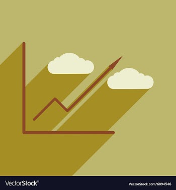 Modern flat icon with shadow economic graph vector image
