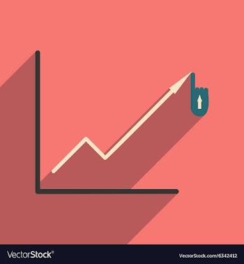 Modern flat icon with shadow economic graph vector image