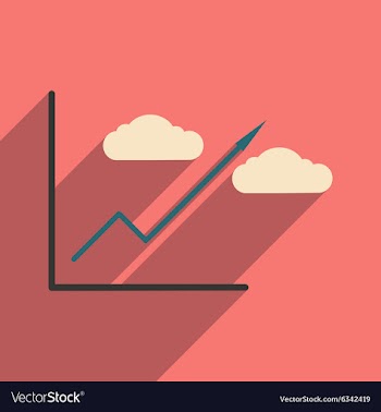 Modern flat icon with shadow economic graph vector image