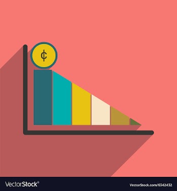 Modern flat icon with shadow economic graph vector image