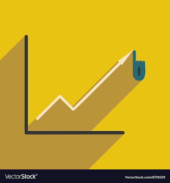 Modern flat icon with shadow economic graph vector image