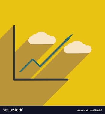Modern flat icon with shadow economic graph vector image