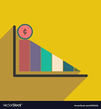 Modern flat icon with shadow economic graph vector image