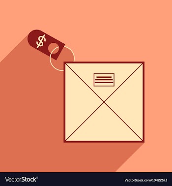 Modern flat icon with shadow envelope of money vector image