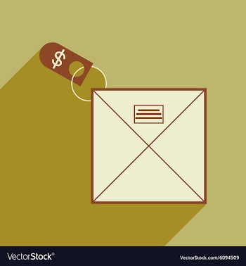 Modern flat icon with shadow envelope of money vector image