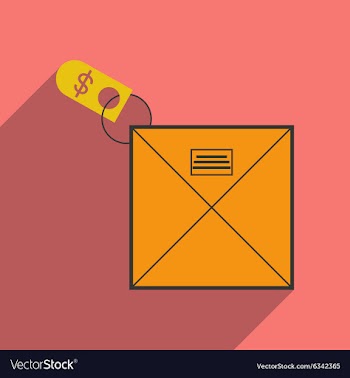Modern flat icon with shadow envelope of money vector image