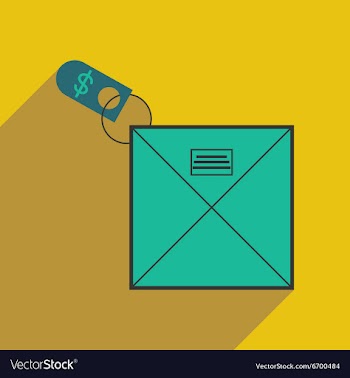 Modern flat icon with shadow envelope of money vector image
