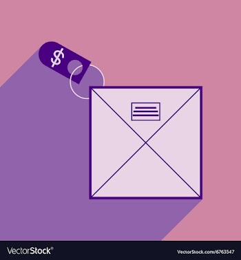 Modern flat icon with shadow envelope of money vector image