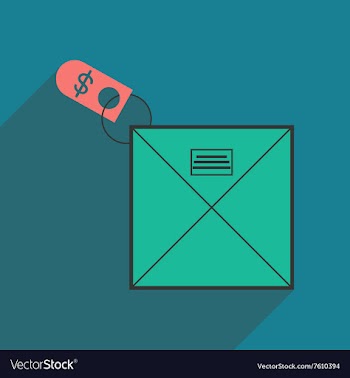 Modern flat icon with shadow envelope of money vector image