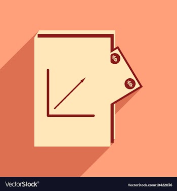 Modern flat icon with shadow financial report vector image