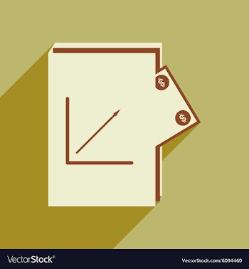 Modern flat icon with shadow financial report vector image