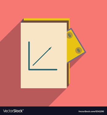 Modern flat icon with shadow financial report vector image