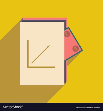 Modern flat icon with shadow financial report vector image