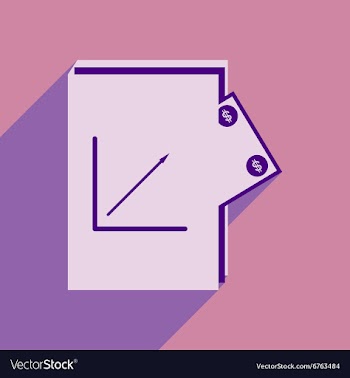 Modern flat icon with shadow financial report vector image