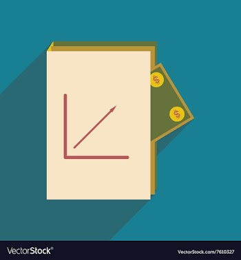 Modern flat icon with shadow financial report vector image