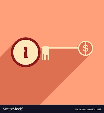 Modern flat icon with shadow key money vector image