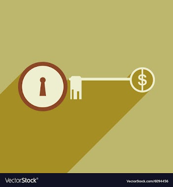 Modern flat icon with shadow key money vector image