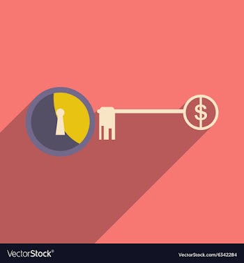 Modern flat icon with shadow key money vector image