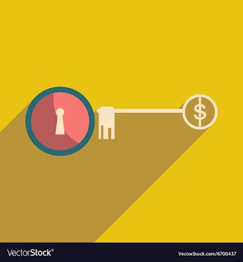 Modern flat icon with shadow key money vector image