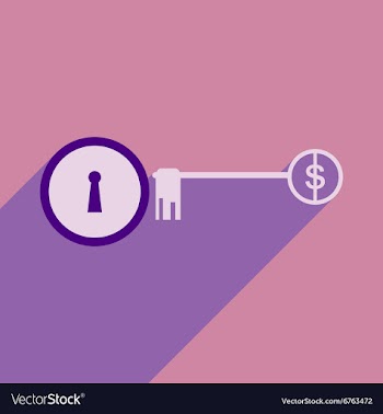 Modern flat icon with shadow key money vector image
