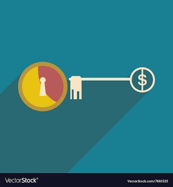 Modern flat icon with shadow key money vector image