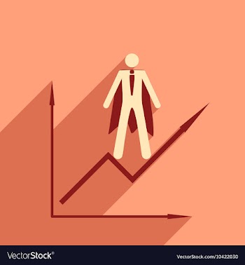Modern flat icon with shadow man and schedule vector image