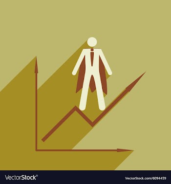 Modern flat icon with shadow man and schedule vector image