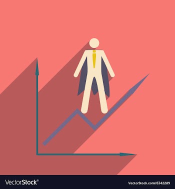 Modern flat icon with shadow man and schedule vector image