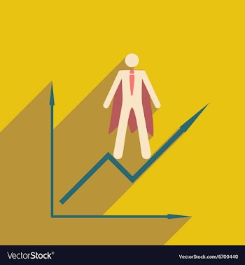 Modern flat icon with shadow man and schedule vector image