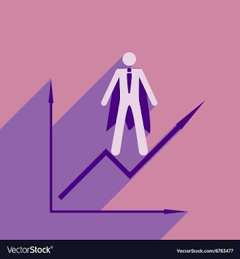 Modern flat icon with shadow man and schedule vector image