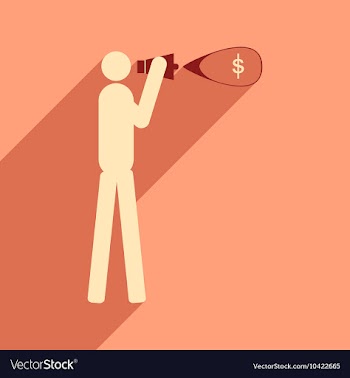 Modern flat icon with shadow man megaphone money vector image