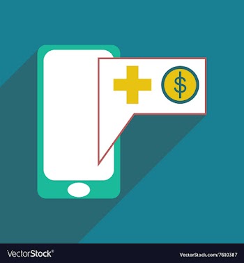 Modern flat icon with shadow Mobile application vector image