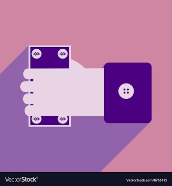 Modern flat icon with shadow Money in hand vector image