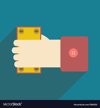 Modern flat icon with shadow Money in hand vector image