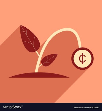 Modern flat icon with shadow money plant vector image