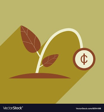 Modern flat icon with shadow money plant vector image