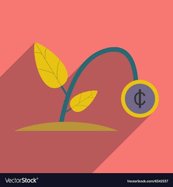 Modern flat icon with shadow money plant vector image