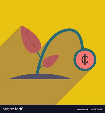 Modern flat icon with shadow money plant vector image