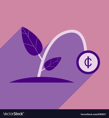 Modern flat icon with shadow money plant vector image