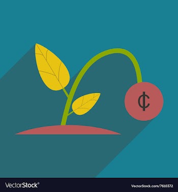 Modern flat icon with shadow money plant vector image
