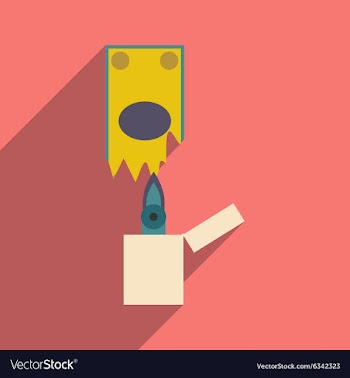 Modern flat icon with shadow money to burn vector image