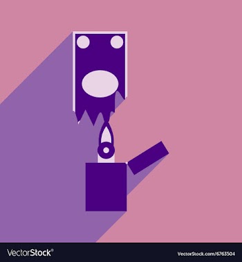 Modern flat icon with shadow money to burn vector image