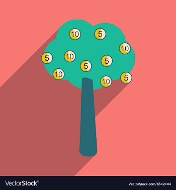 Modern flat icon with shadow Money Tree vector image