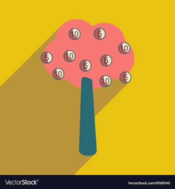 Modern flat icon with shadow Money Tree vector image