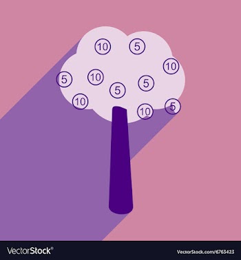 Modern flat icon with shadow Money Tree vector image